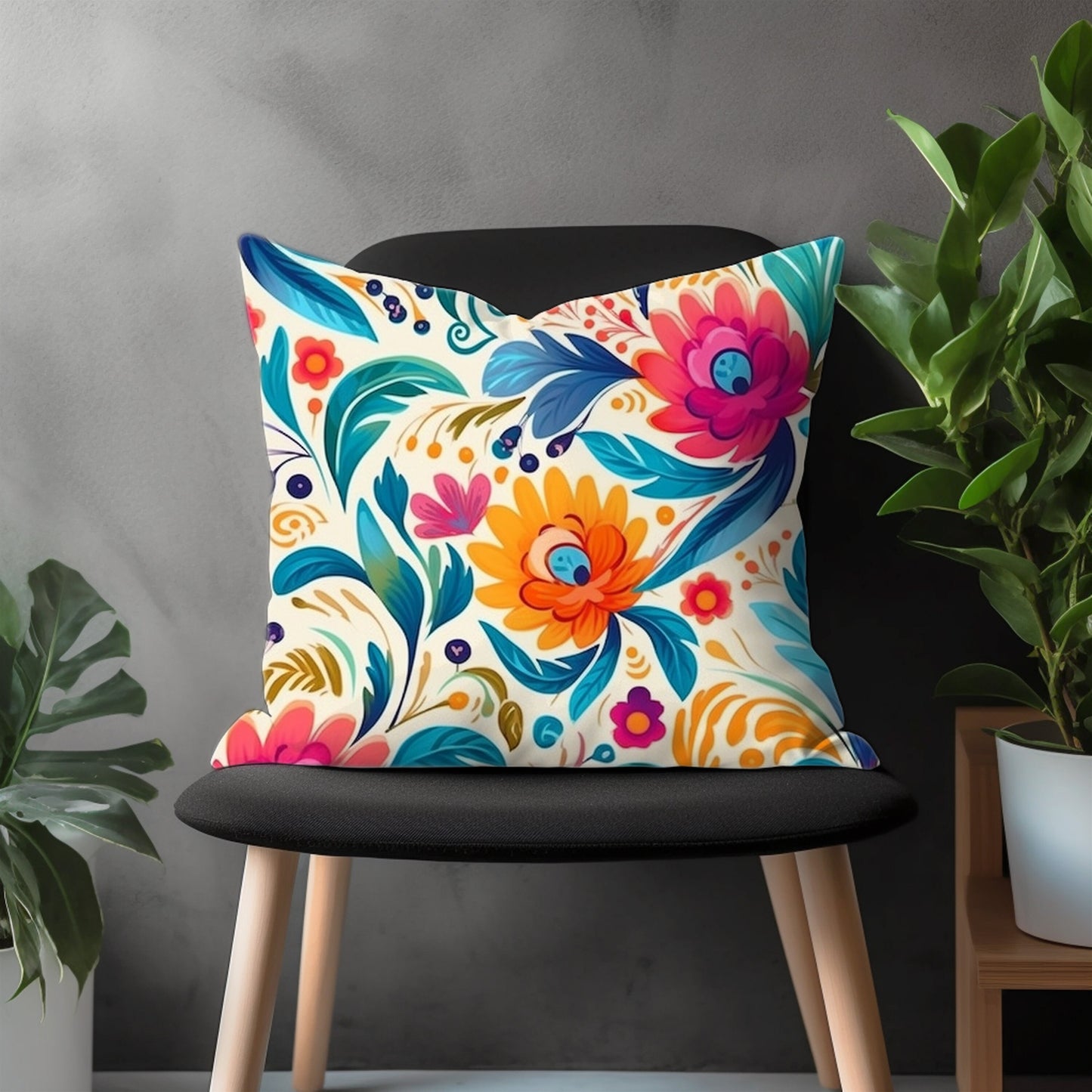 Blossom Floral Pillow Cover, Colorful Flower Modern Euro Pillow Shams, Decorative Bedroom Throw Pillow Case, Living Room Decoration