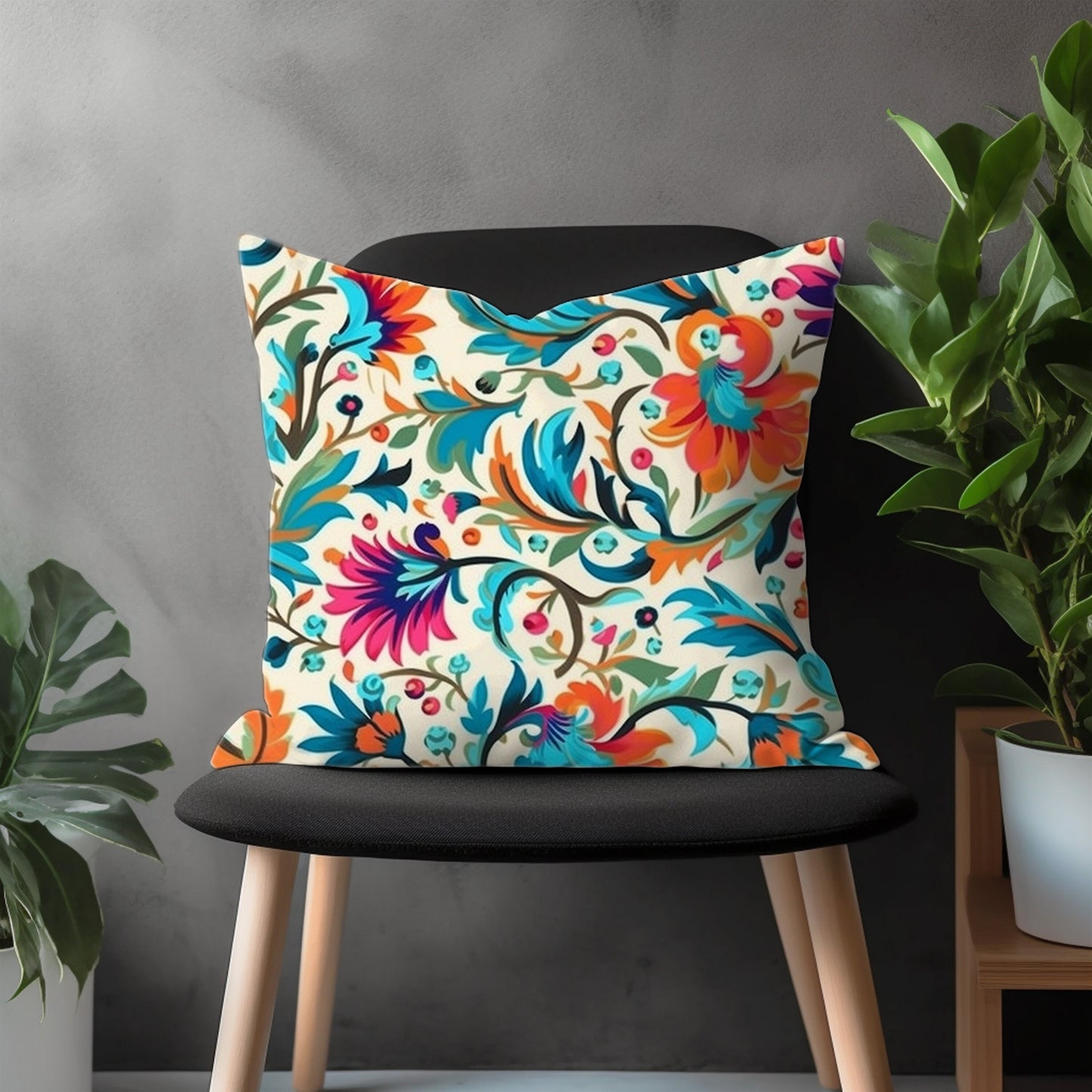 Blossom Floral Pillow Cover, Colorful Flower Modern Euro Pillow Shams, Decorative Bedroom Throw Pillow Case, Living Room Decoration