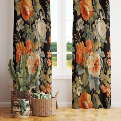 Tapestry Floral Vivid Bright Eyelet Curtains