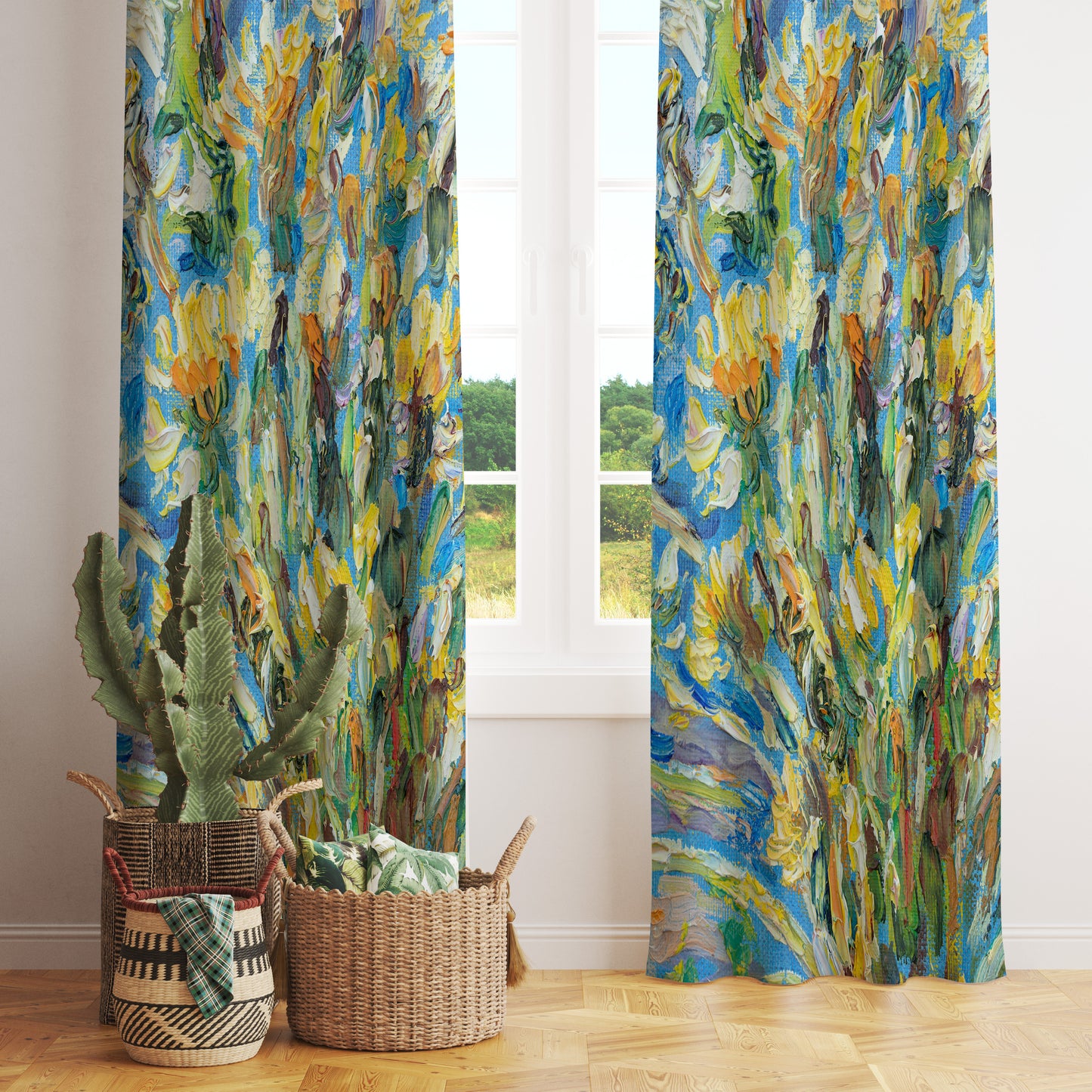 Colorful Summer Abstract Nature Curtains