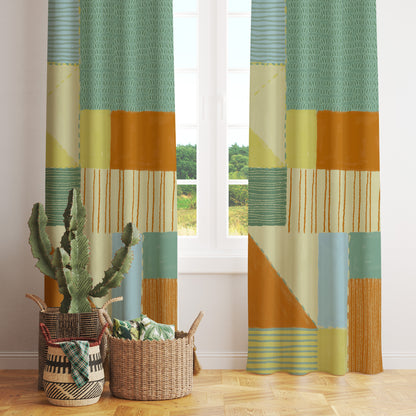 Colorful Retro Abstract Curtains