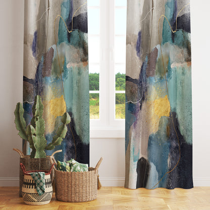 Abstract Oil Painting Printed Curtains