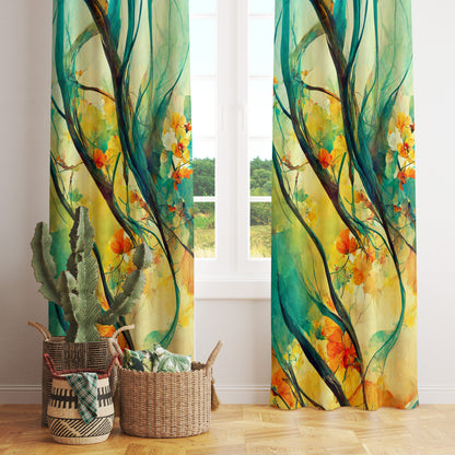 Colorful Summer Abstract Nature Curtains