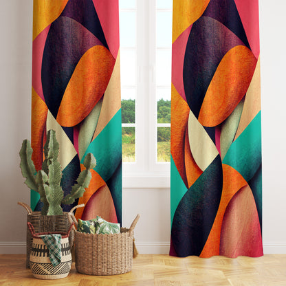 Bohemian Abstract Vivid Grommet Curtain