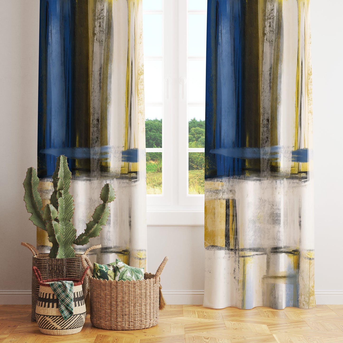 Oil Painting Abstract Curtains Obeo Texture Drape