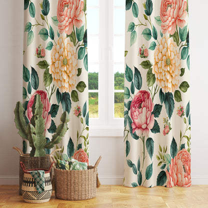Vintage Floral Eyelet Curtains