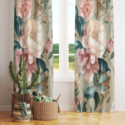 Vintage Floral Eyelet Curtains