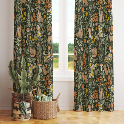 Blossom Leaves Floral Farmhouse Decorative Curtain