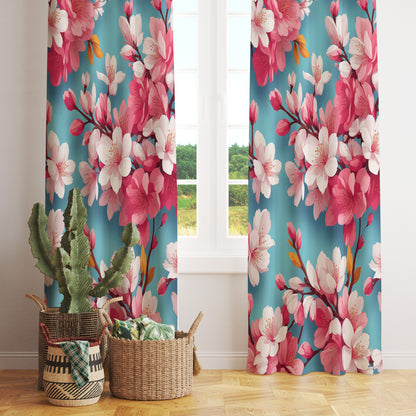 Summer Flower Bloom Pattern Printed Curtain