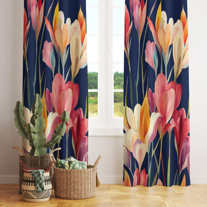 Floral Farmhouse Decorative Printed Blossom Curtain