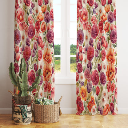 Floral Blossom Eyelet Curtains