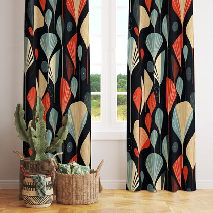 Abstract Retro Mid Century Modern Curtains