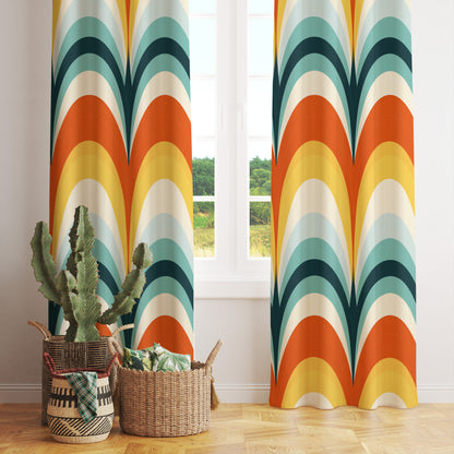 Retro Curtains Mid Century Modern Window Drapes