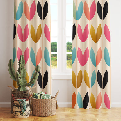 Colorful Retro Abstract Curtains