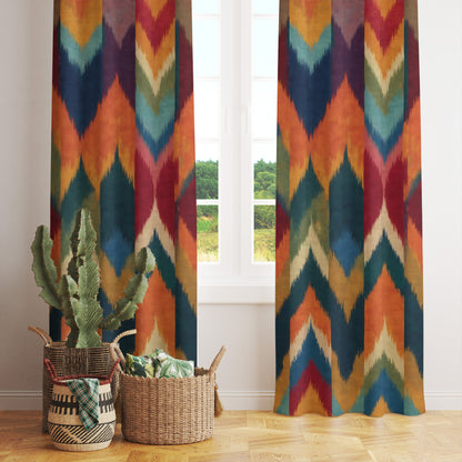 Ethnic Ikat Kilim & Rug Pattern Curtains