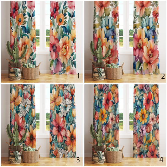 Floral Bedroom Curtains Blossom Living Room Drapes