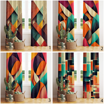 Bohemian Abstract Vivid Grommet Curtain