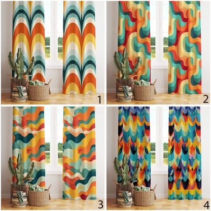 Retro Curtains Mid Century Modern Window Drapes