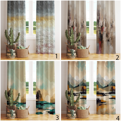 Landscape Mountain View Curtain Countryside Window Treatment