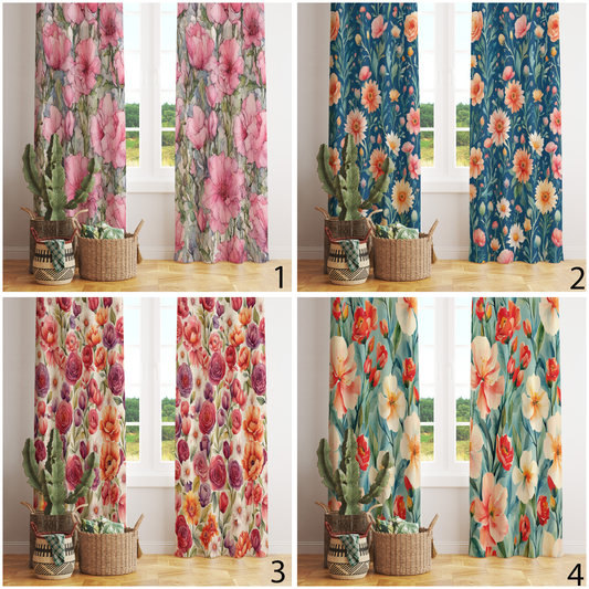 Floral Blossom Eyelet Curtains