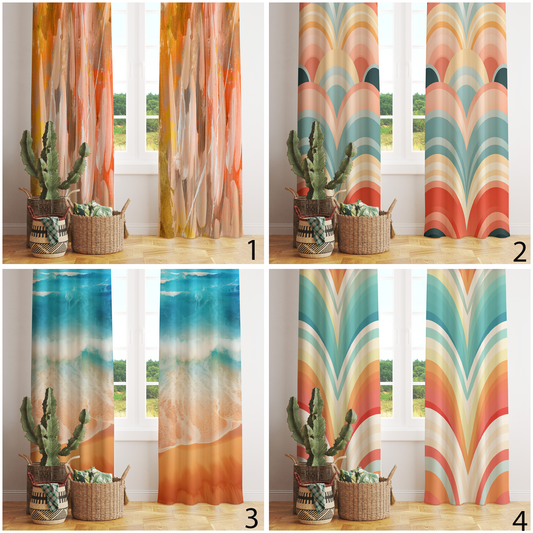 Retro Fashion Curtains Mid Century Throwback Drapes