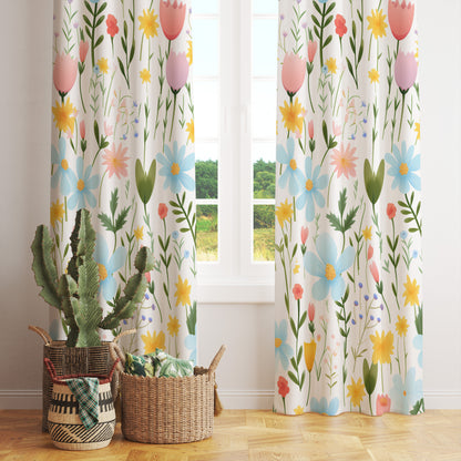 Tapestry Floral Vivid Bright Eyelet Curtains