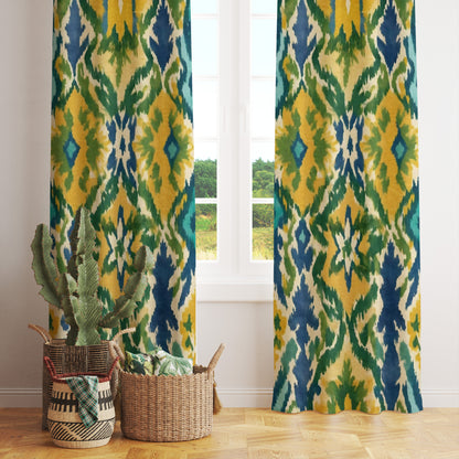 Ikat Ethnic Curtains Morocco Retro Colorful Window Curtain