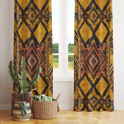 Ethnic Ikat Kilim & Rug Pattern Curtains