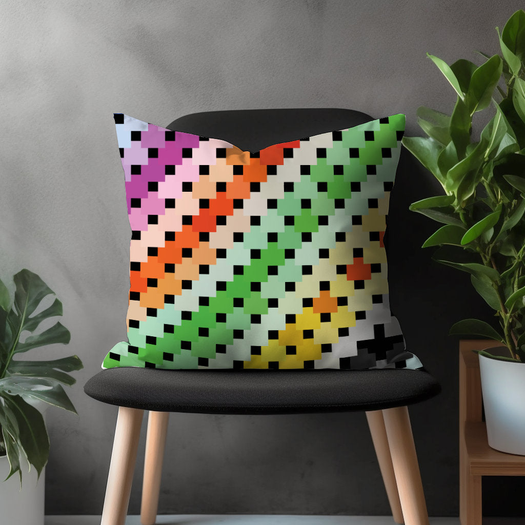 Colorful Abstract Pillow Cover, Mulitcolor Modern Cushion Case, Rainbow Living Room Decoration, Boho Bedroom Throw Pillow Top