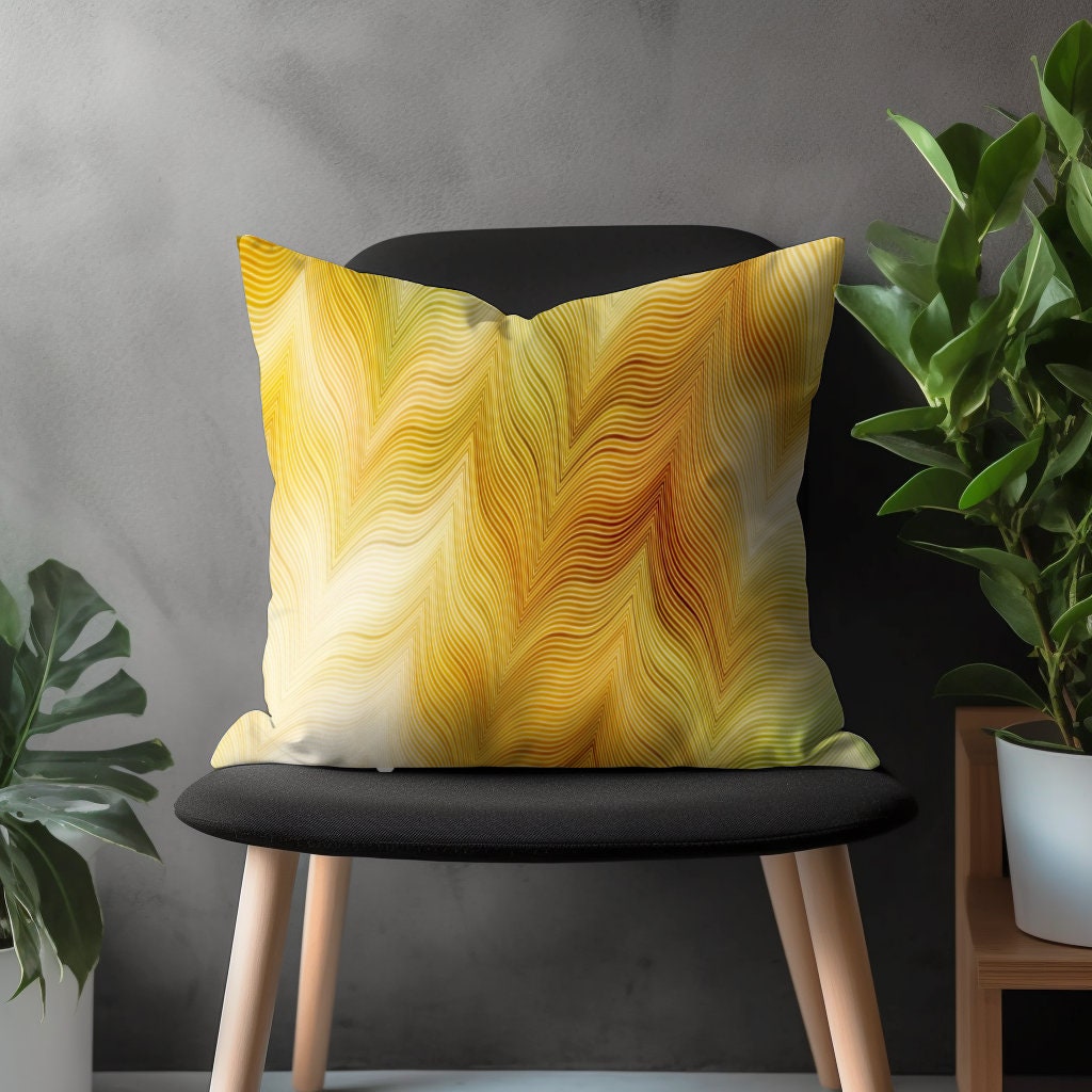 Colorful Abstract Pillow Cover, Yellow Modern Cushion Case, Paint Effect Living Room Decoration, Brushed Look Bedroom Throw Pillow Case