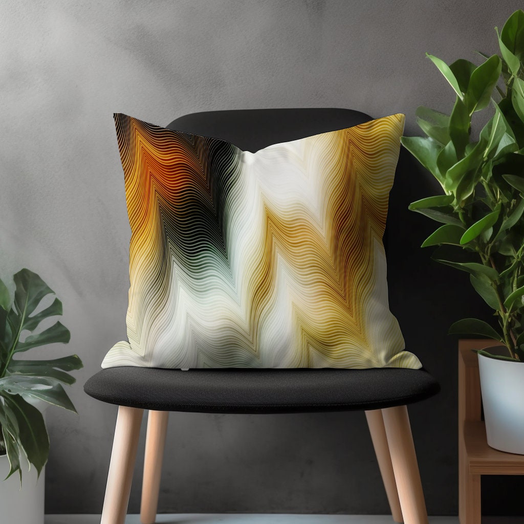 Colorful Abstract Pillow Cover, Yellow Modern Cushion Case, Paint Effect Living Room Decoration, Brushed Look Bedroom Throw Pillow Case