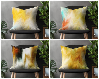 Colorful Abstract Pillow Cover, Yellow Modern Cushion Case, Paint Effect Living Room Decoration, Brushed Look Bedroom Throw Pillow Case