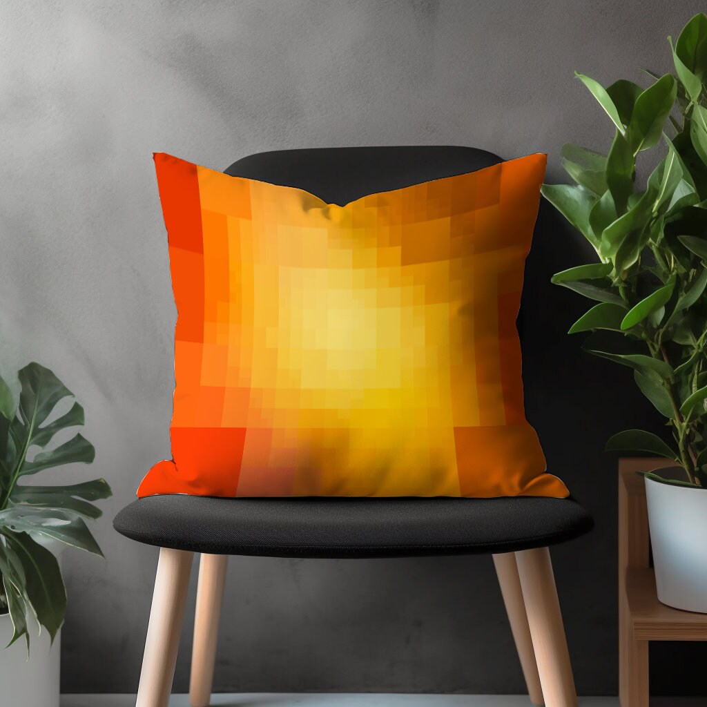 Terracotta Abstract Pillow Cover, Brick Retro Cushion Case, Modern Bedroom Rust Throw Pillow Case, Orange Living Room Decoration