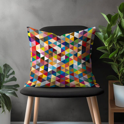 Retro Colorful Pillow Cover, Mid Century Modern Cushion Case, Abstract Home Decor, Geometric Bedroom Throw Pillow Case, Vivid Living Room