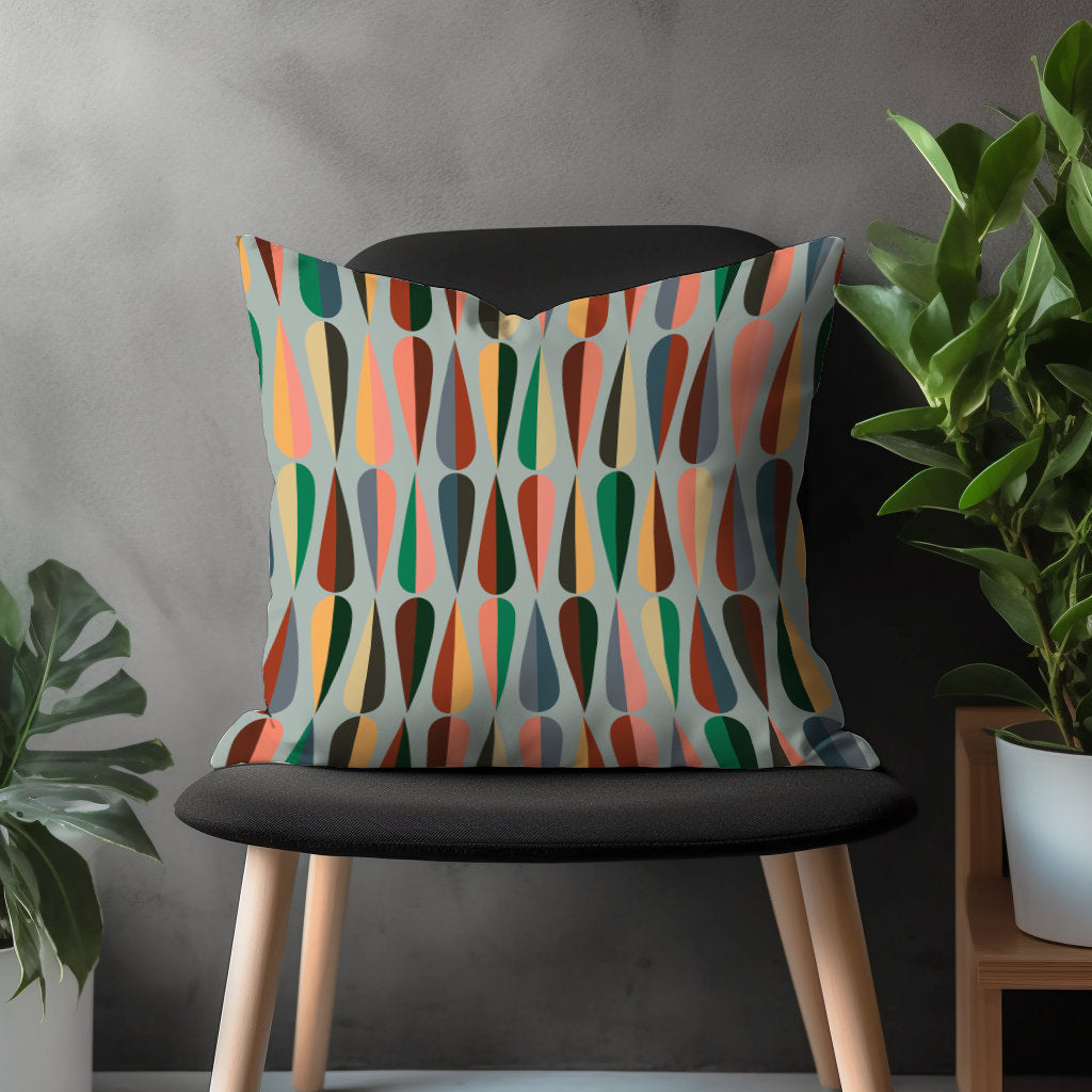 Mid Century Modern Pillow Cover, Colorful Abstract Cushion Case, Retro Bedroom Throw Pillow Case, Boho Living Room Decoration