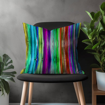 Stripe Colorful Pillow Cover, Abstract Boho Cushion Case, Decorative Bedroom Throw Pillow, Bright Living Room Home Textile, Vivid Home Decor