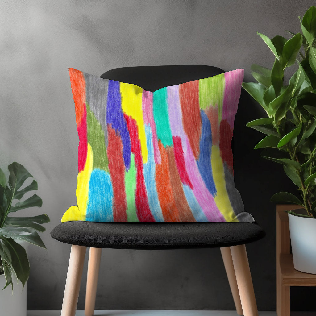 Stripe Colorful Pillow Cover, Abstract Boho Cushion Case, Decorative Bedroom Throw Pillow, Bright Living Room Home Textile, Vivid Home Decor