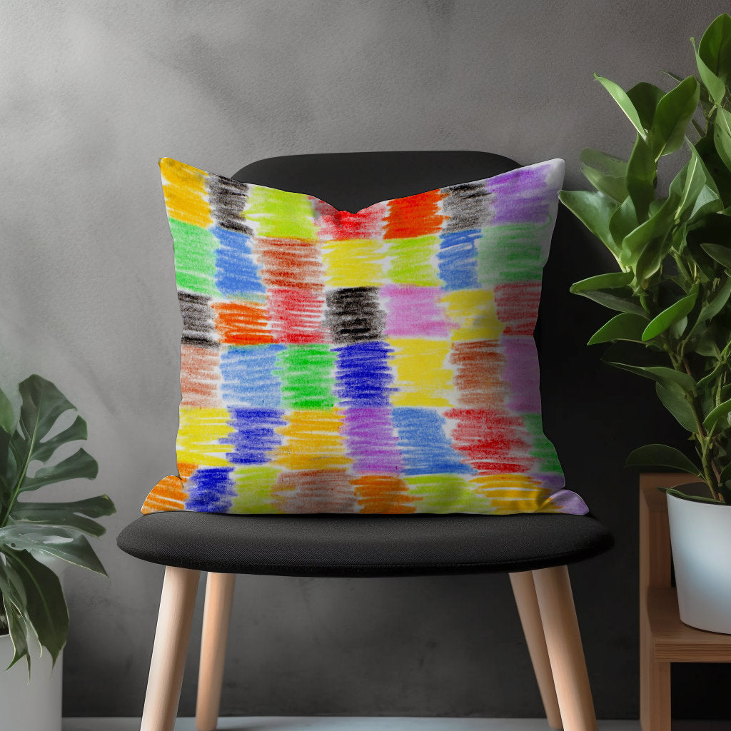 Stripe Colorful Pillow Cover, Abstract Boho Cushion Case, Decorative Bedroom Throw Pillow, Bright Living Room Home Textile, Vivid Home Decor