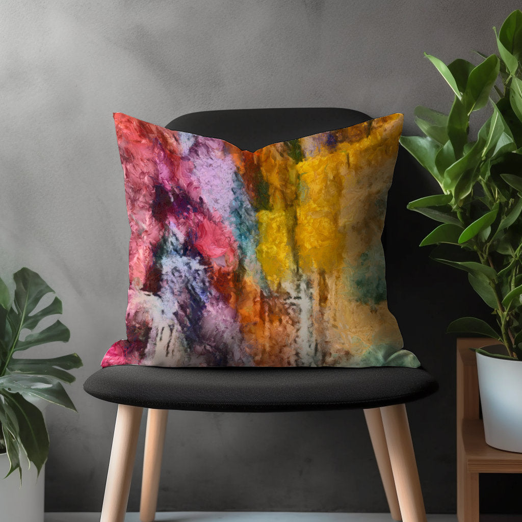 Abstract Colorful Pillow Cover, Mid Century Modern Cushion Case, Vivid Living Room Decor, Bright Bedroom Throw Pillow Case, Boho Home Decor