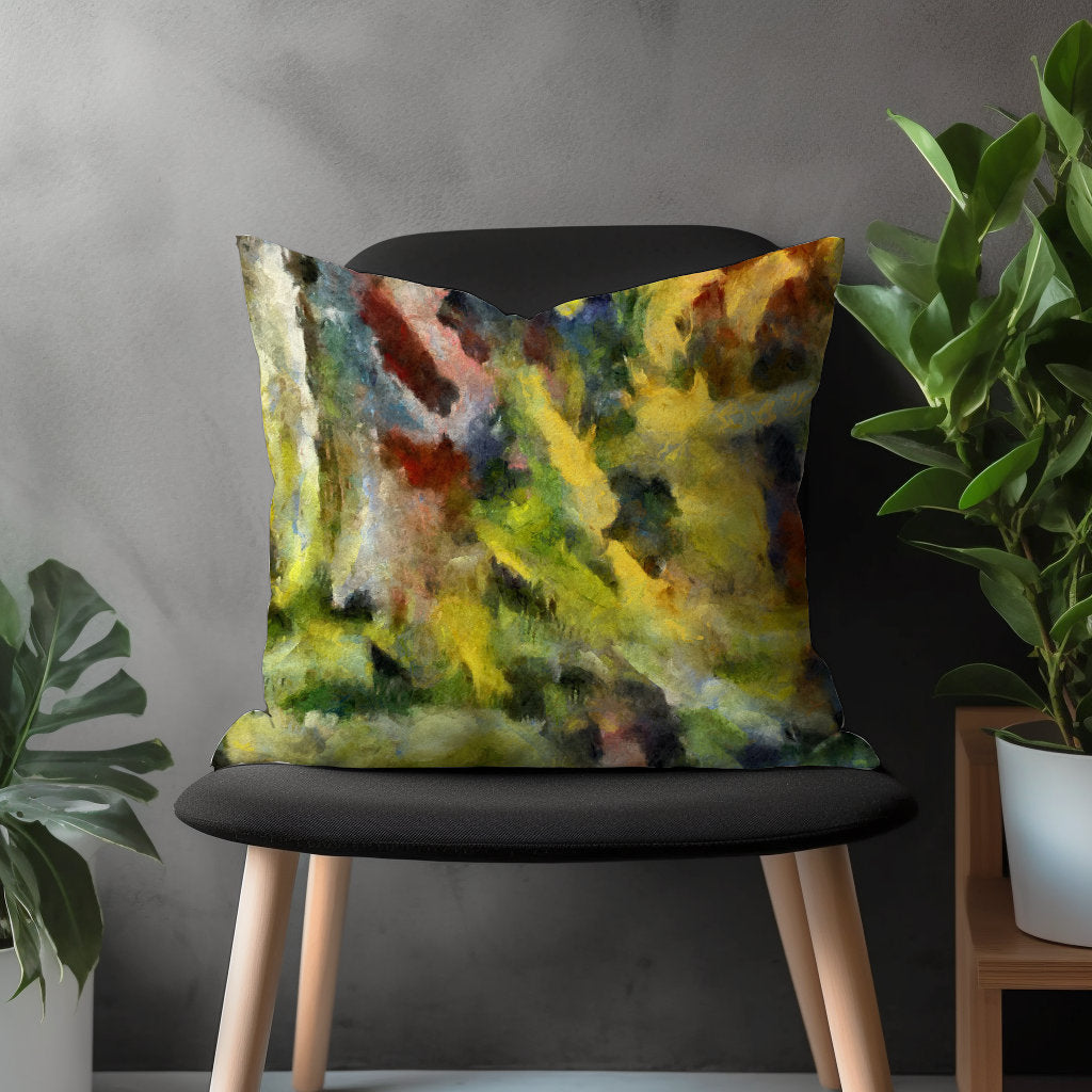 Abstract Colorful Pillow Cover, Mid Century Modern Cushion Case, Vivid Living Room Decor, Bright Bedroom Throw Pillow Case, Boho Home Decor