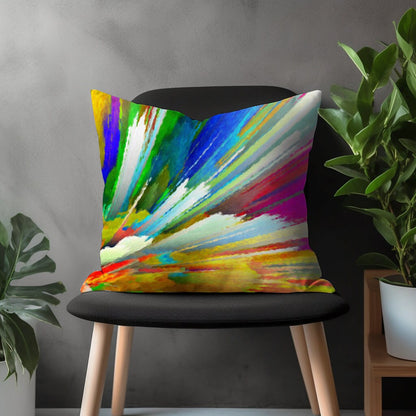 Vivid Abstract Pillow Cover, Boho Decorative Throw Pillow Case, Colorful Euro Sam Pillow, Splash Effect Bedroom Decor, 18x18 20x20 22x22