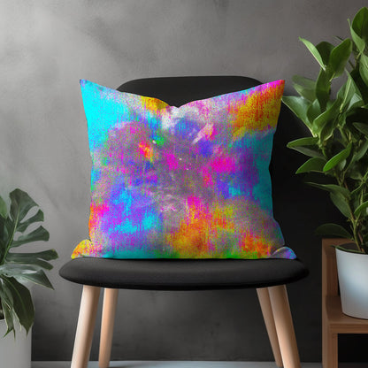 Paint Effect Pillow Cover, Brushed Stroke Cushion Case, Abstract Living Room Decoration, Colourful Boho Bedroom Throw Pillow Case