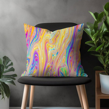 Abstract Colorful Pillow Cover, Vivid Bedroom Throw Pillow Case, Decorative Euro Pillow Shams, Multicolor Bright Living Room Decoration