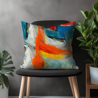 Abstract Vivid Pillow Cover, Boho Living Room Cushion Case, Colorful Bedroom Throw Pillow Case, Brushed Effect Decorative Home Decor