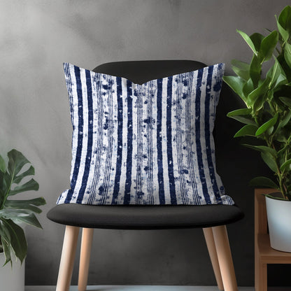 Navy Blue Basket Weave Look Pillow Cover, Blue Modern Cushion Case, Digital Printed Bedroom Throw Pillow Case, Living Room Decoration