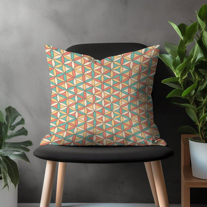 Abstract Retro Pillow Cover, Mid Century Modern Pillow Sham, Colorful Decorative Couch Pillow Case, Bedroom Throw Custom Pillow Sham