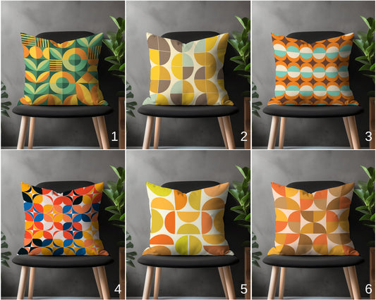 Geometric Modern Pillow Color, Retro Cushion Case, Abstract Geometry Bedroom Throw Pillow Cover, Shapes Living Room Decoration