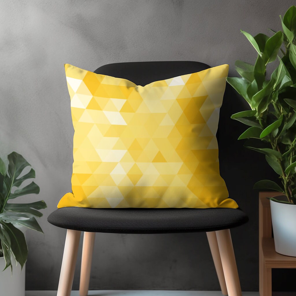 Yellow Abstract Pillow Cover, Summer Trend Cushion Case, Chevron Bedroom Throw Pillow Case, Modern Home Spring Floral Living Room Decoration