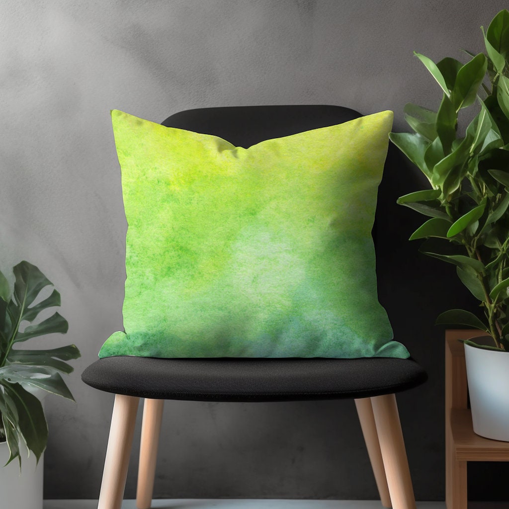 Green Abstract Pillow Cover, Grass Boho Cushion Case, Modern Lime Living Room Decor, Bedroom Throw Pillow Cover, Summer Trend Decoration