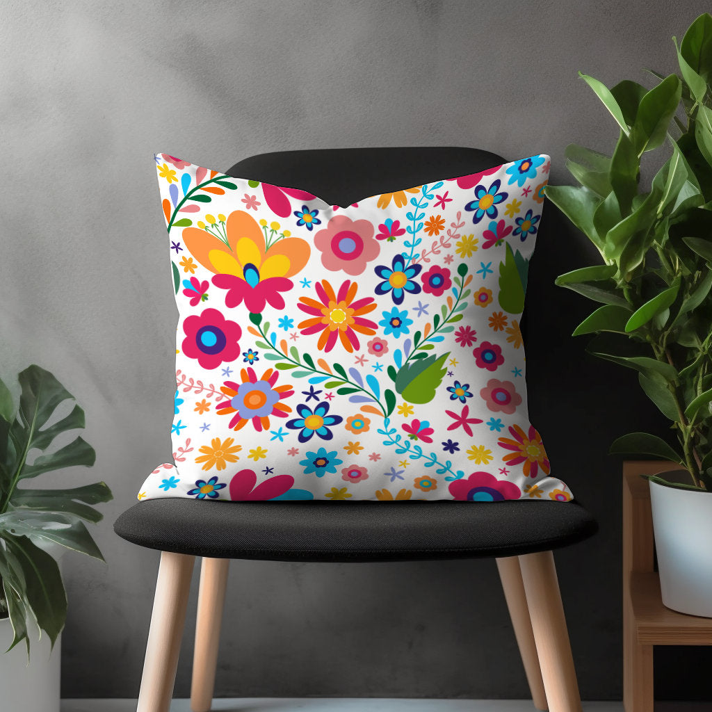 Spring Flower Pillow Cover, Colorful Summer Cushion Case, Bloom Living Room Decoration, Blossom Bedroom Throw Pillow Cover, Plant Home Decor